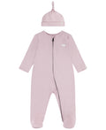 Levi's Baby Girls Footed Coveralls and Hat Set - Peachskin