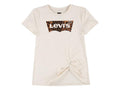 Levi's Girls' Front Tie Graphic T-Shirt- (Antique White)