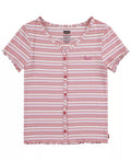 Levi's Girls' Short Sleeve Striped T-Shirt - Pink XL