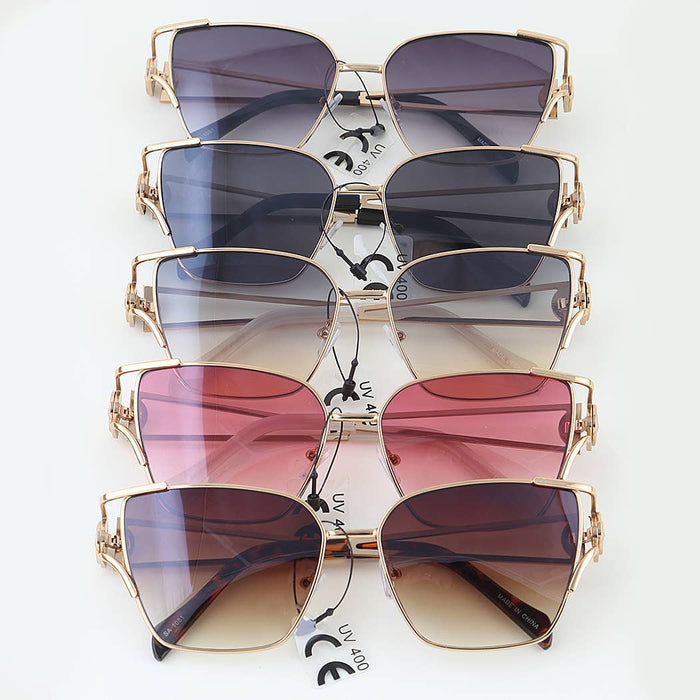 Lion Emblem Gradient Tinted Lens Sunglasses
