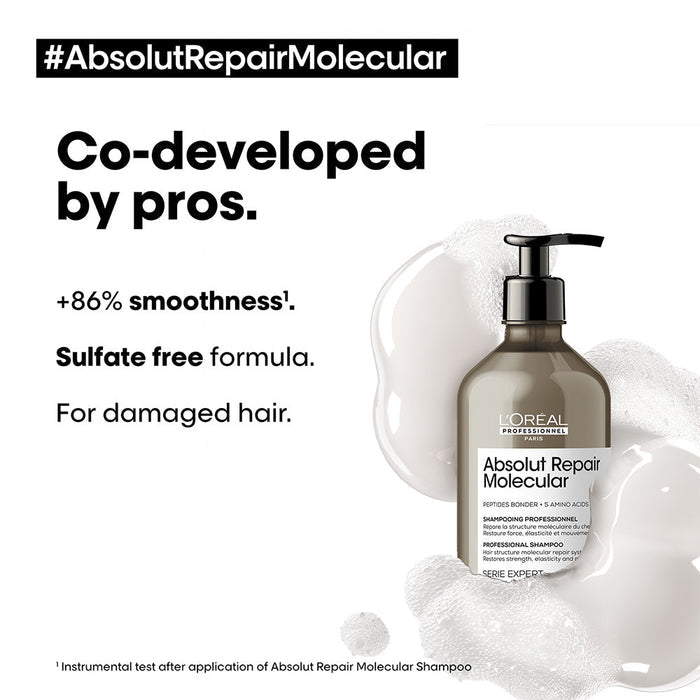 L'Oreal Professionnel Absolut Repair Molecular Sulfate - Free Repairing Shampoo For Damaged Hair, 500ml - Beauty Tribe