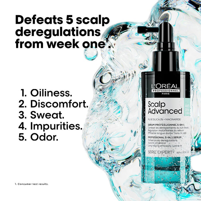 L'Oreal Professionnel Scalp Advanced Anti - Oiliness 5 in 1 professional leave - in serum 90ml - Beauty Tribe