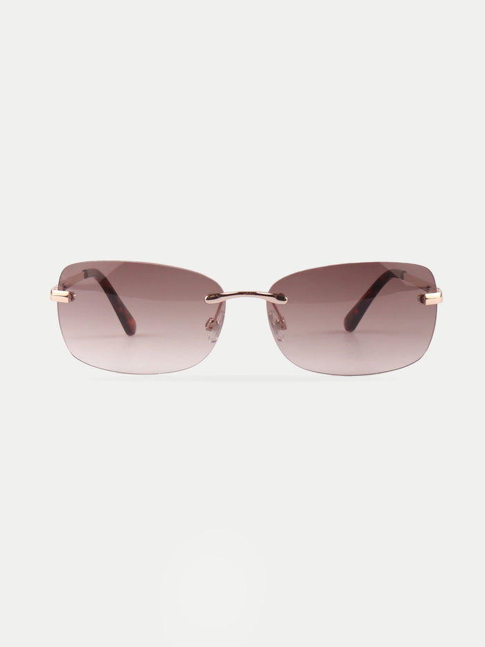 Maddie Rectangle Sunglasses | Gold-Image 1
