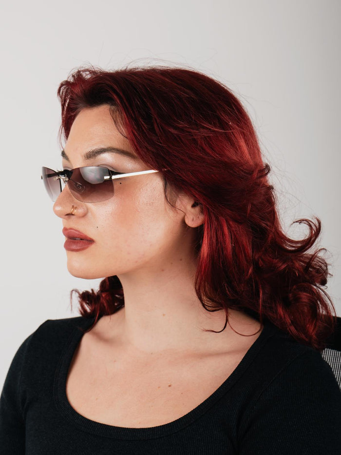 Maddie Rectangle Sunglasses | Gold-Image 2
