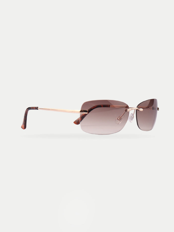 Maddie Rectangle Sunglasses | Gold-Image 3