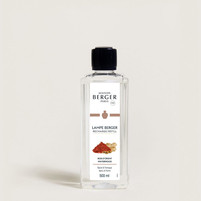 Maison Berger Paris refill bottle on a light beige background