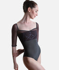 MANIA CL Vesuvio • Luxury Ballet Leotard with Embroidered Mesh