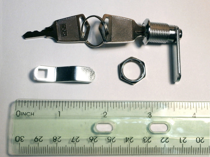 Master Spa   X550230   Universal Lock and Key Set for Stereo Enclosure   Top View with Ruler
