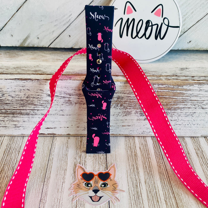 Meow Print Silicone Band For Samsung Watch