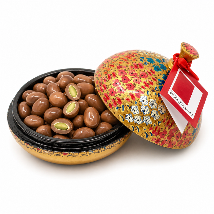 Milk Pistachio in a Handmade Bonbonnière, Palm Oil Free, 130g
