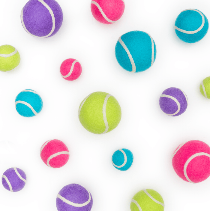 Friendsheep Mini Tennis Wool Balls 1.5 in - Set of 3 - Classic Green