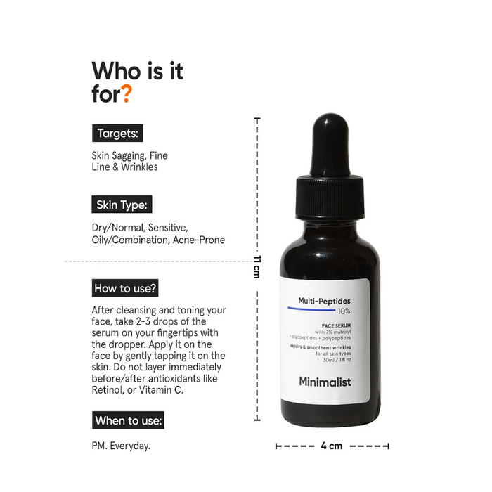 Minimalist Multi-Peptides 10% Face Serum 30ml
