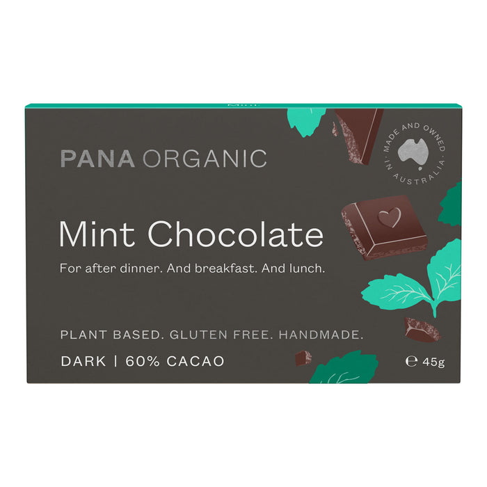 Pana Organic Mint Chocolate. Plant-based, gluten-free, handmade.