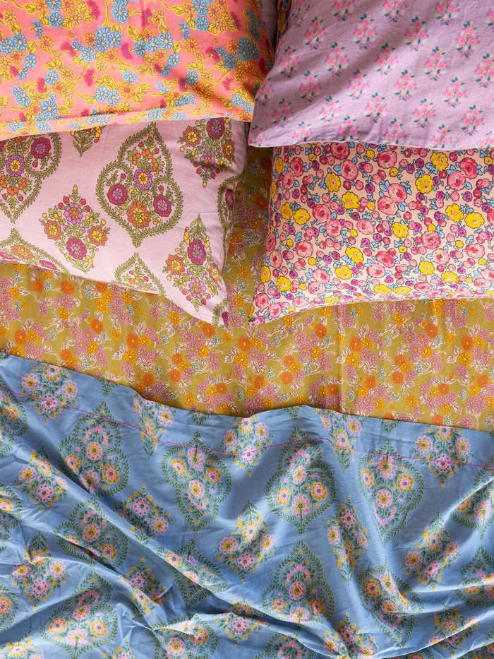 Mix & Match Cotton Flat Sheet - Blue Willow Medallion-view 2