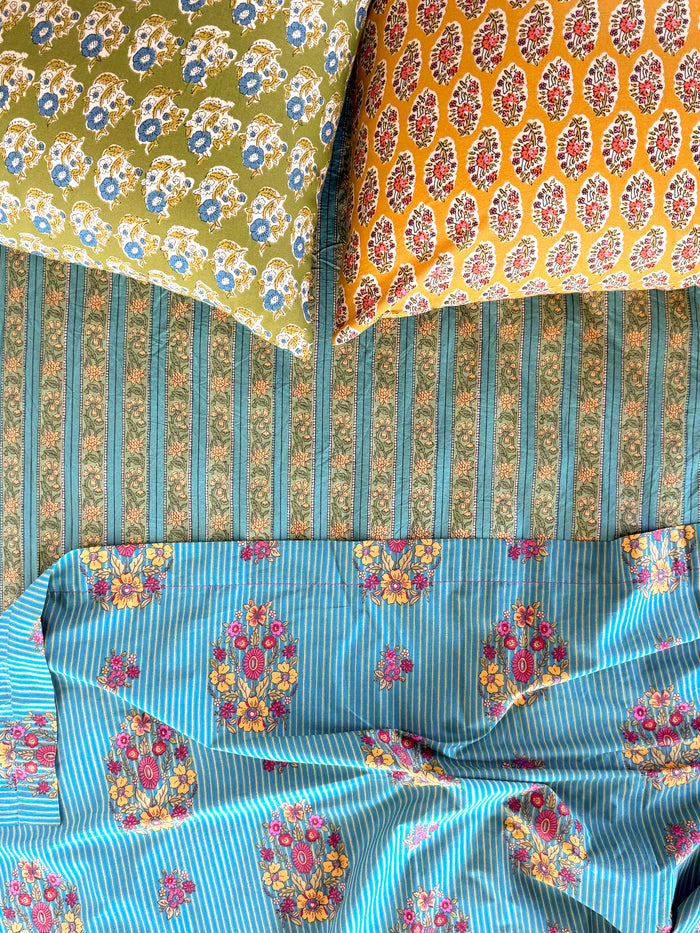 Mix & Match Cotton Flat Sheet - Jaipur Stripe-view 4