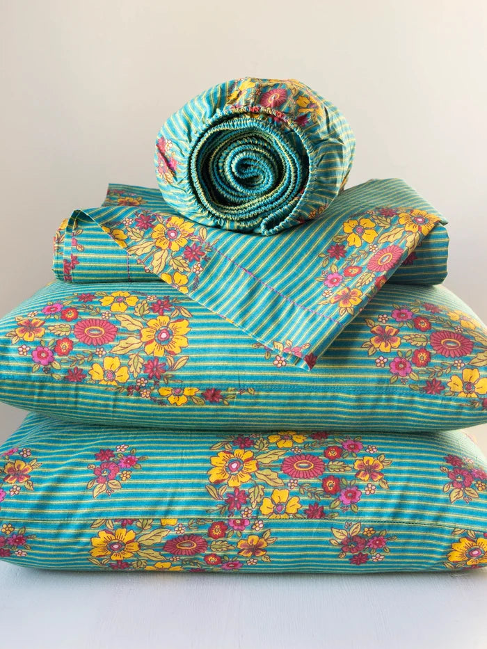 Mix & Match Cotton Flat Sheet - Jaipur Stripe-view 7