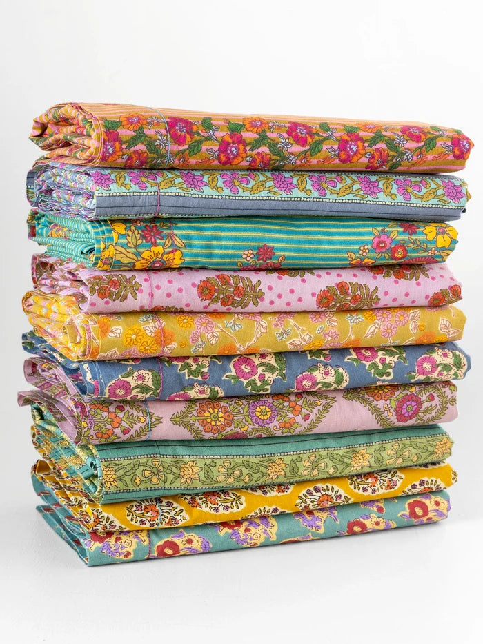Mix & Match Cotton Flat Sheet - Teal Vines-view 3