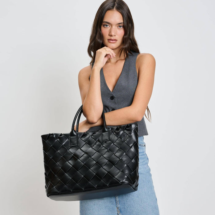 Moda Luxe - Adeline Woven Tote: Black