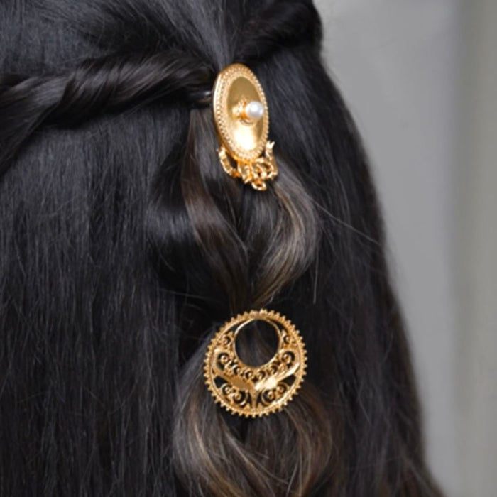 Statement Mohar hair pins with detailed motifs for polished buns and celebration-ready looks