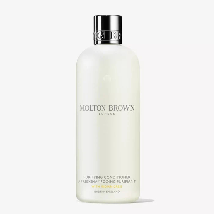 Molton Brown Purifying Conditioner bottle on a white background