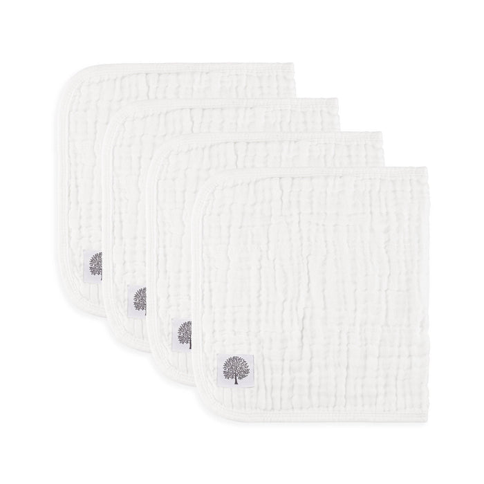 Muslin Burp Cloths (4 Pack) White