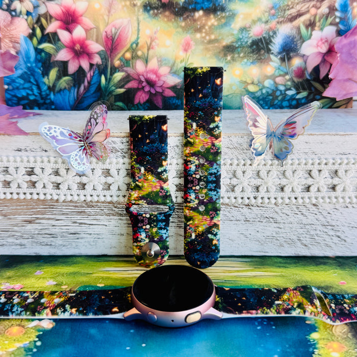 Mystic Garden Print Silicone Band For Samsung Watch â Mystic Garden â Silicone Band for Samsung Watch â¨ Step into a twilight meadow with Mystic Garden .