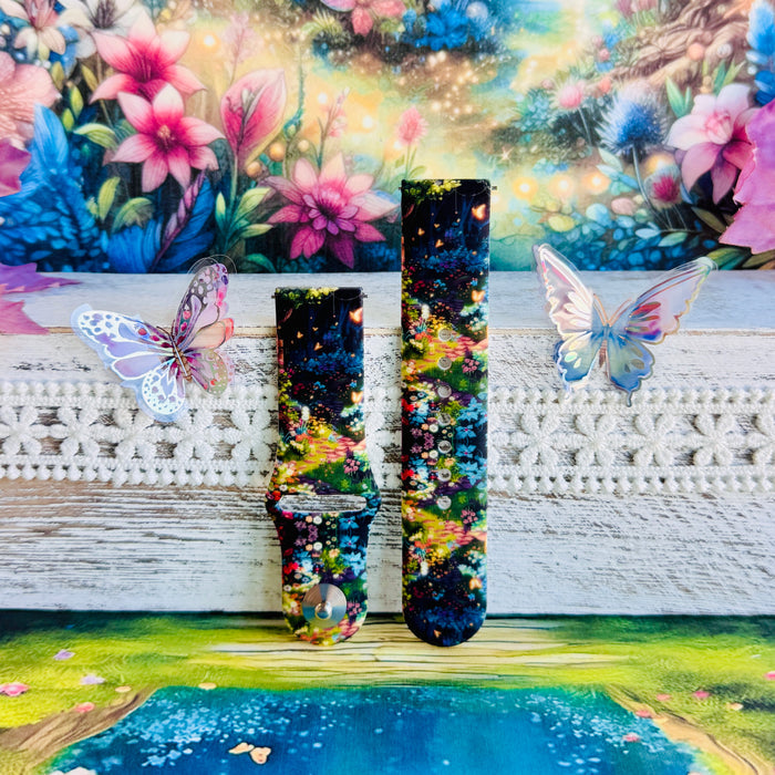 Mystic Garden Print Silicone Band For Samsung Watch â Mystic Garden â Silicone Band for Samsung Watch â¨ Step into a twilight meadow with Mystic Garden .