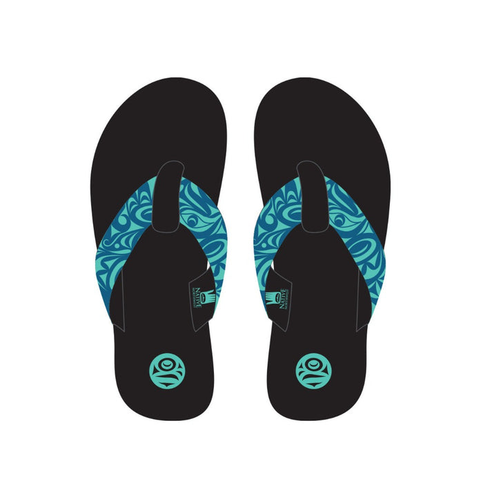 NATIVE NORTHWEST Suede Flip Flops - Salish Eagle