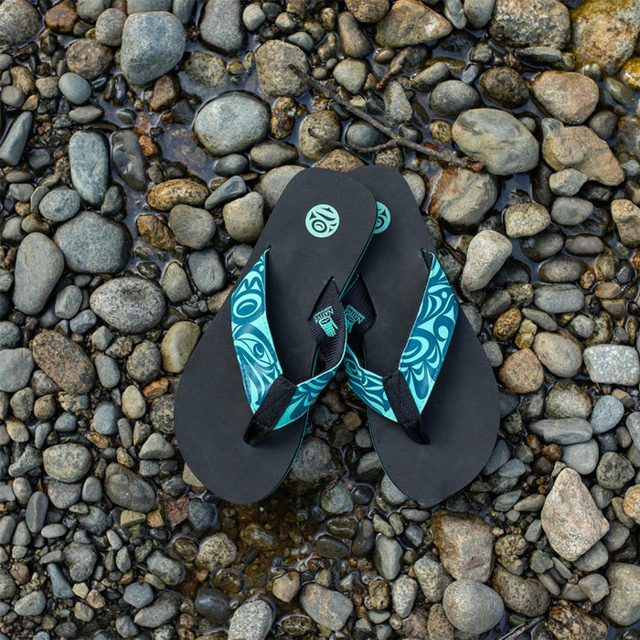 NATIVE NORTHWEST Suede Flip Flops - Salish Eagle