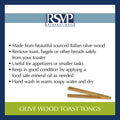 Olive Wood Toast Tongs
