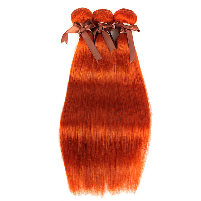 ginger orange silky straight human hair bundles