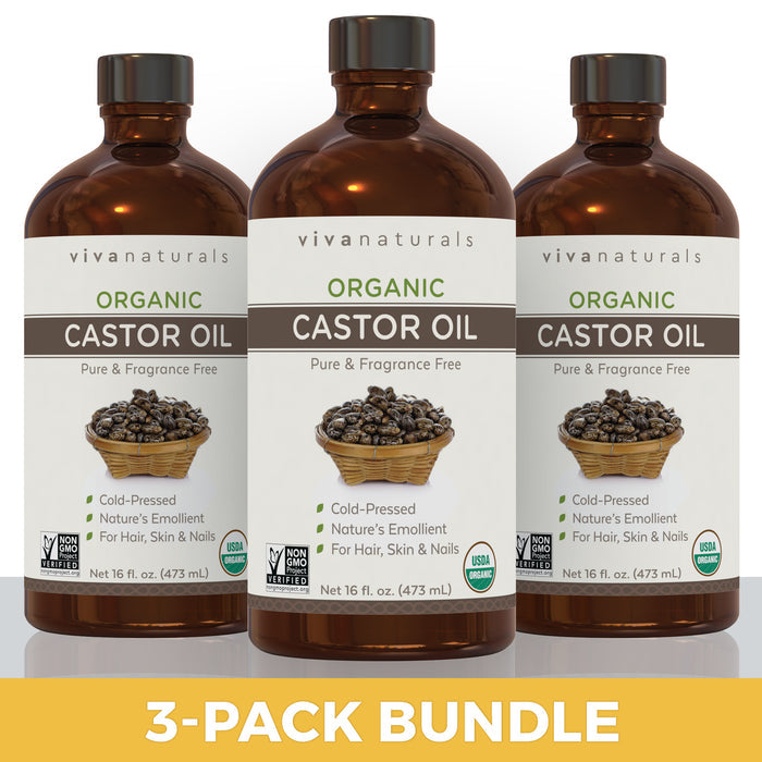 Organic Castor Oil - Glass Bottle