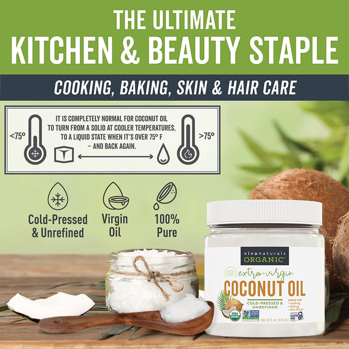 Organic Coconut Oil, Extra-Virgin