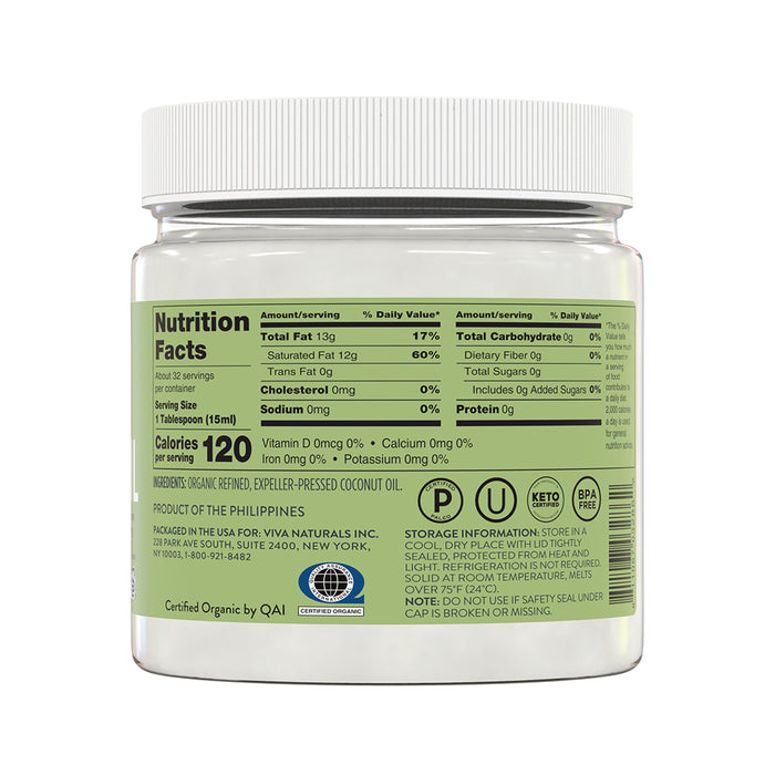 Organic Coconut Oil, Refined
