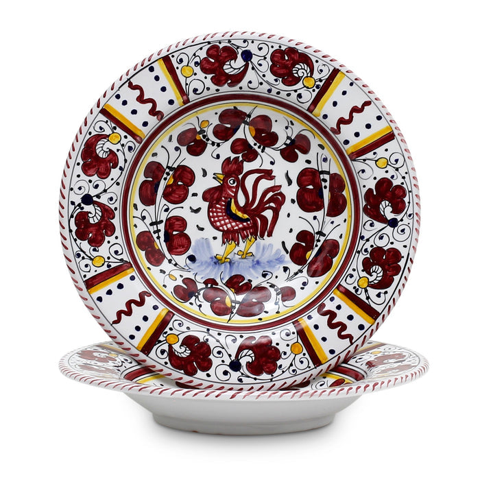 ORVIETO RED ROOSTER: 3 Pieces Dinnerware Place Setting