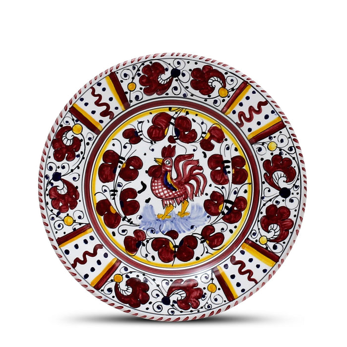 ORVIETO RED ROOSTER: 3 Pieces Dinnerware Place Setting