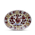 ORVIETO RED ROOSTER: Oval Plate