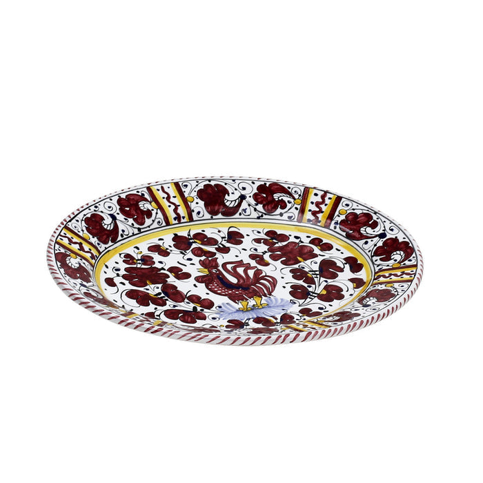 ORVIETO RED ROOSTER: Oval Plate