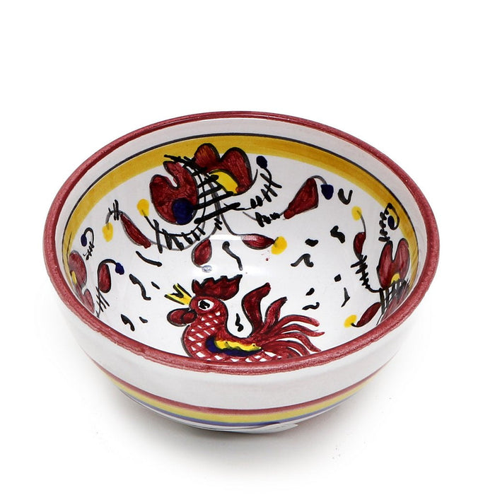 ORVIETO RED ROOSTER: Small Dipping Bowl/Condiment Bowl (1 Cup)