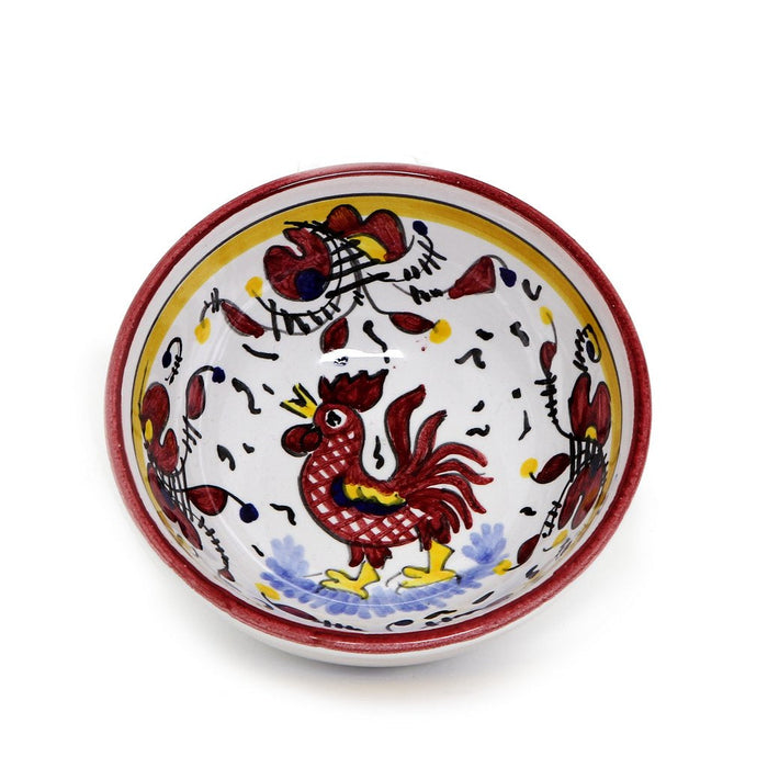 ORVIETO RED ROOSTER: Small Dipping Bowl/Condiment Bowl (1 Cup)