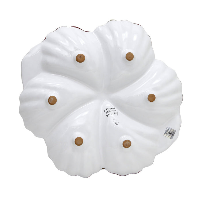 ORVIETO RED ROOSTER: Snack Tray Fiore/Shell - Six Compartments