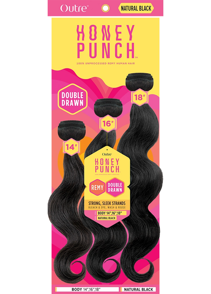 Outre Honey Punch Double Drawn 100% Unprocessed Remy Human Hair - BODY MULTI 14/16/18