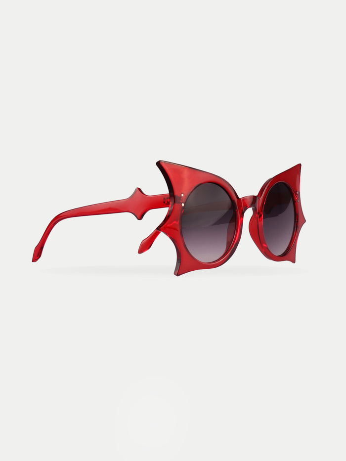 Oversized Bat Wing Sunglasses | Red-Image 3