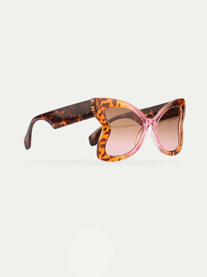 Oversized Butterfly Sunglasses | Tortoiseshell-Image 3