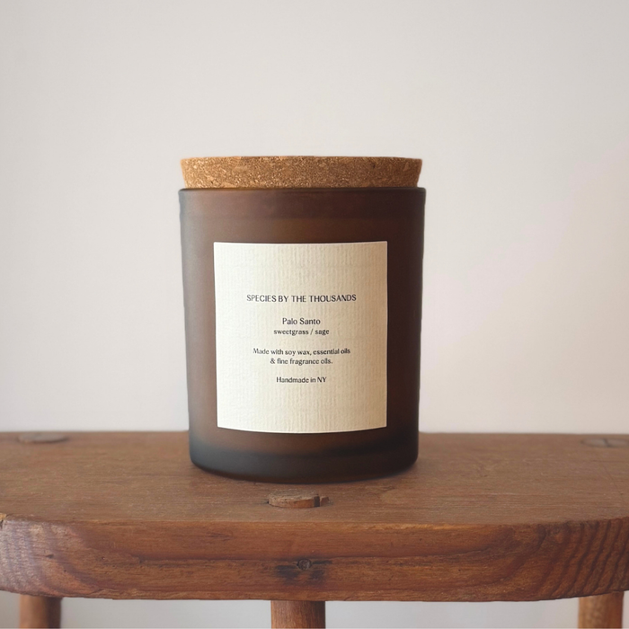 Palo Santo,  Sweetgrass + Sage Handcrafted Soy Candle
