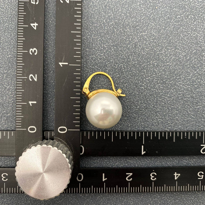 Pearl Charm18K Gold Plated Stainless Steel Hoop - FGS