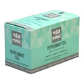 A box of Tea Tonic Peppermint Tea, featuring a light mint green geometric patterned design with dark grey text and brand logos.