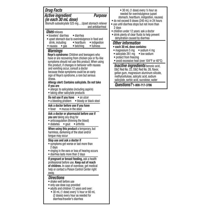 Pepto-Bismol Original Liquid Digestive Support - 8 fl - 12 Pack