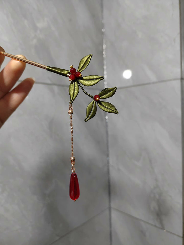 PF243 - Green Leaves Chanhua Hairpin - Wholesale