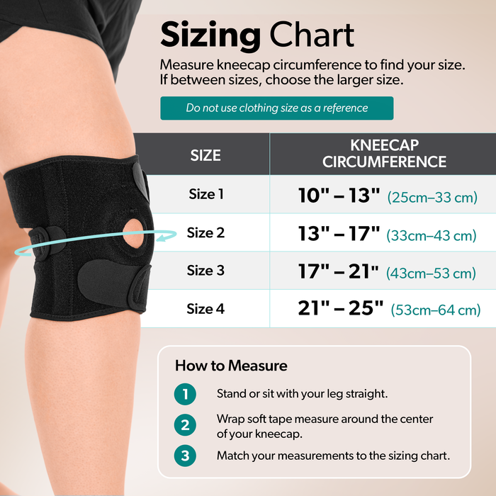 Plus Size Knee Brace for Women and Men, Open Patella Wrap Support for Arthritis and Big Thighs
